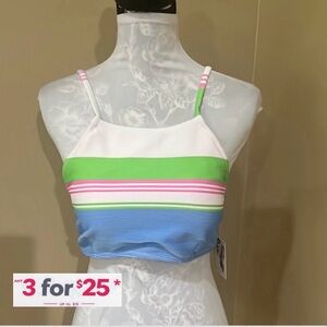 Jessica Simpson Colorful Striped bikini Top size large